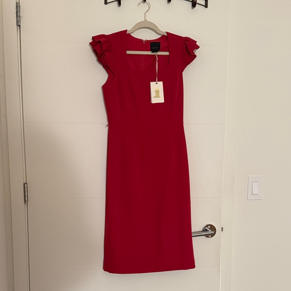 Alex Marie Scarlet Ruffle Sleeve Dress